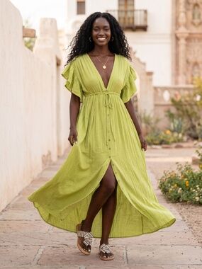 purple long sleeve mini dress Leshner Green Floral Maxi Dress: back fastening ensures a 14 / 10 US Style:VF708